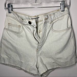American Apparel Light Blue wash Denim high waist shorts